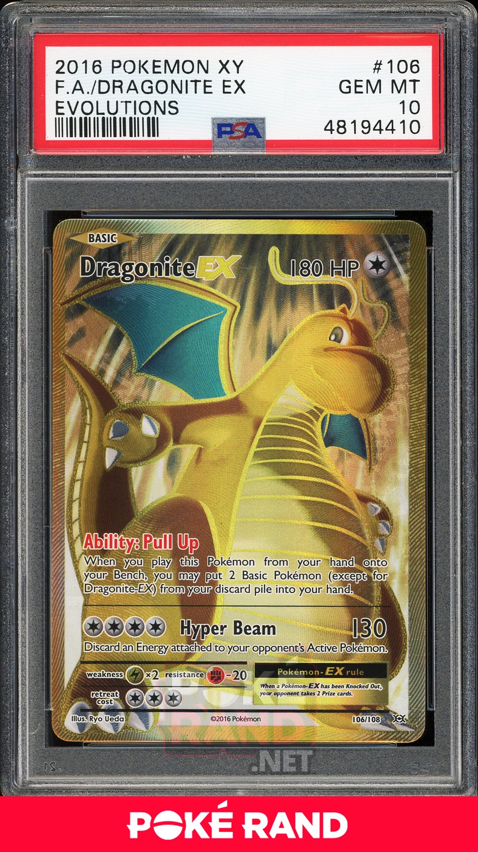 Dragonite EX Full Art (PSA 10) - XY Evolutions #106