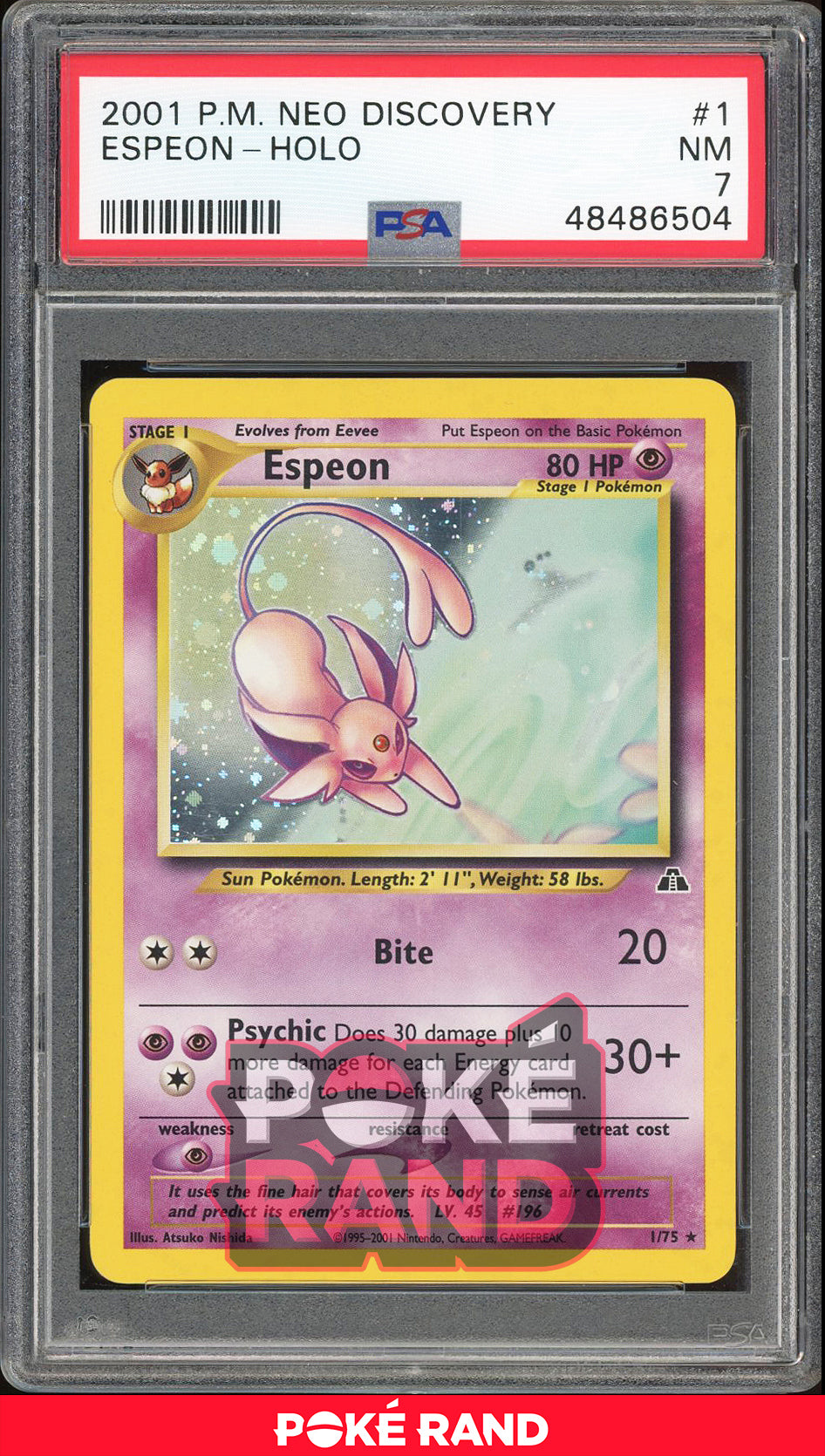 Espeon - Holo - Neo Discovery (PSA 7) - 1/75 - PokeRand