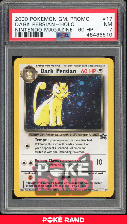 Dark Persian - Holo - Nintendo Magazine 60HP (PSA 7) - 17 - PokeRand