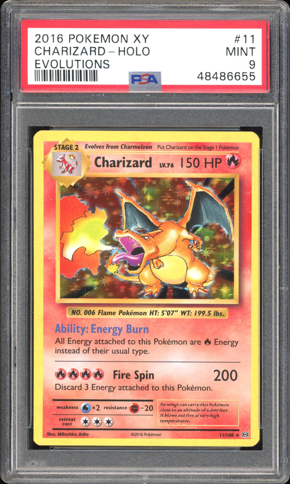 Charizard 11/108 - PSA 9 - Evolutions Holo