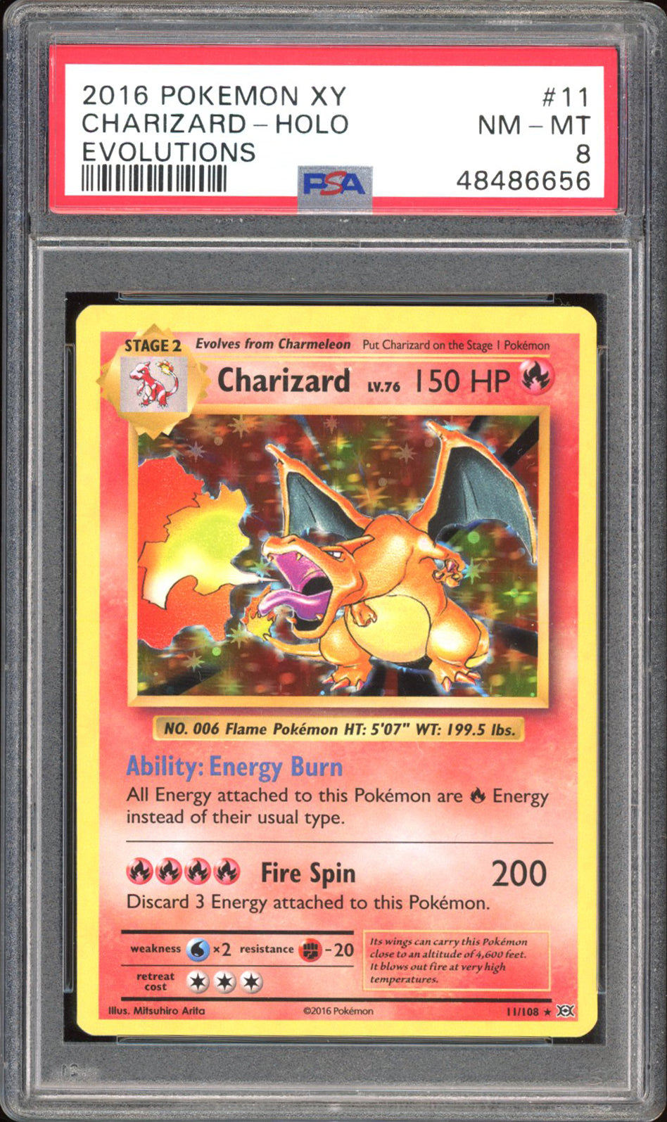 Charizard 11/108 - PSA 8 - Evolutions Holo