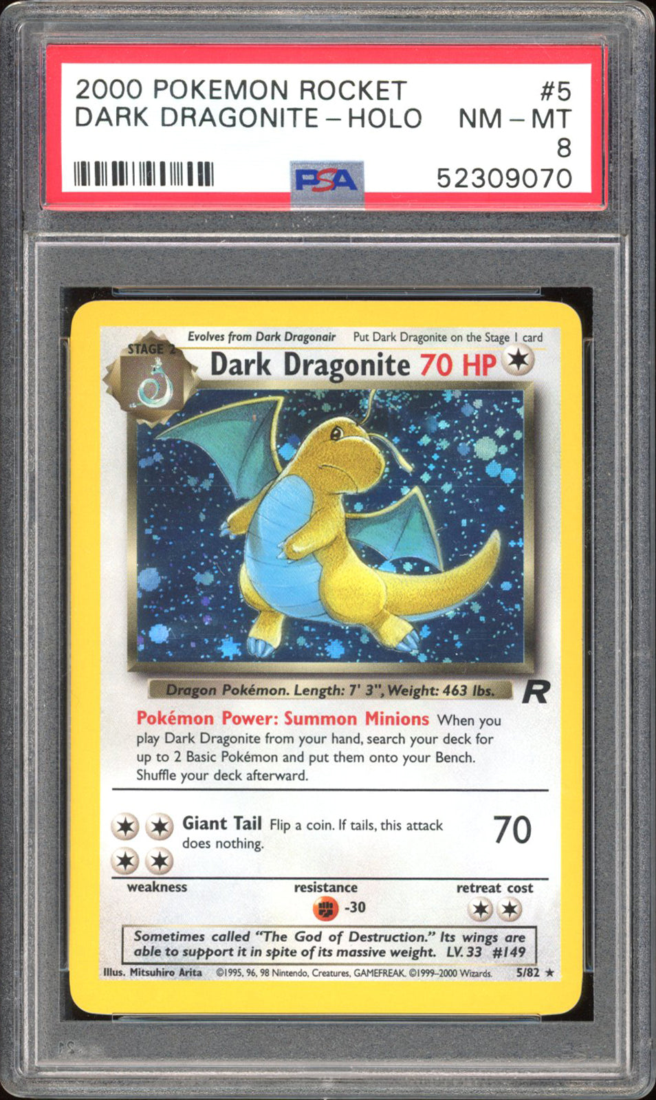 Dark Dragonite 5/82 - PSA 8 - Team Rocket Holo