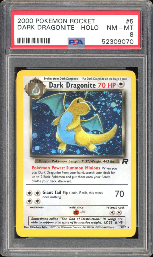 Dark Dragonite 5/82 - PSA 8 - Team Rocket Holo