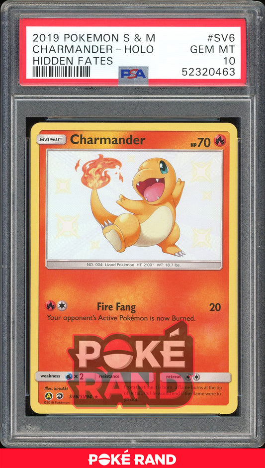 Charmander - Holo - Hidden Fates Shiny Vault (PSA 10) - SV6/SV94 - PokeRand