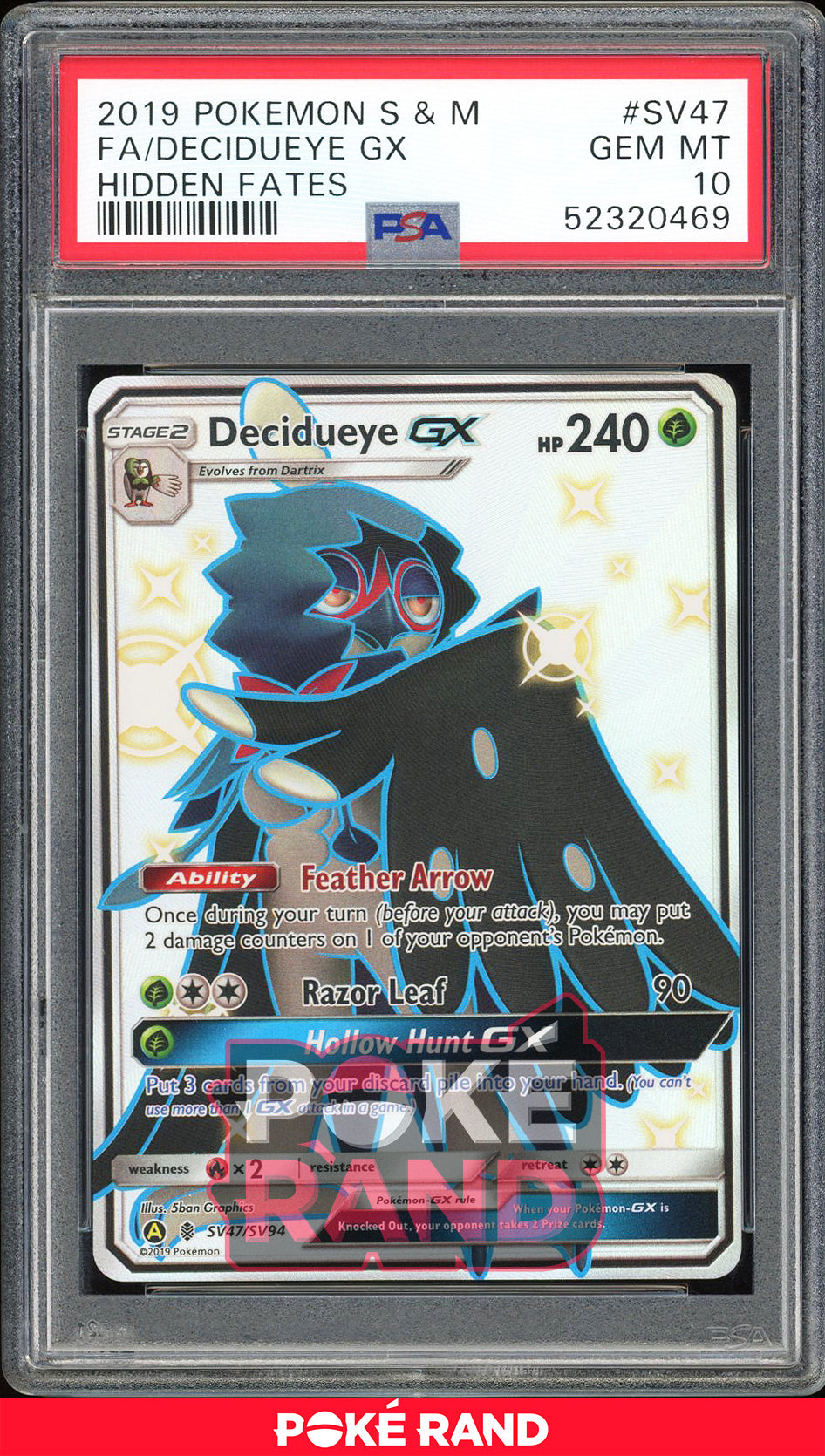Decidueye GX - Hidden Fates Shiny Vault (PSA 10) - SV47/SV94 - PokeRand