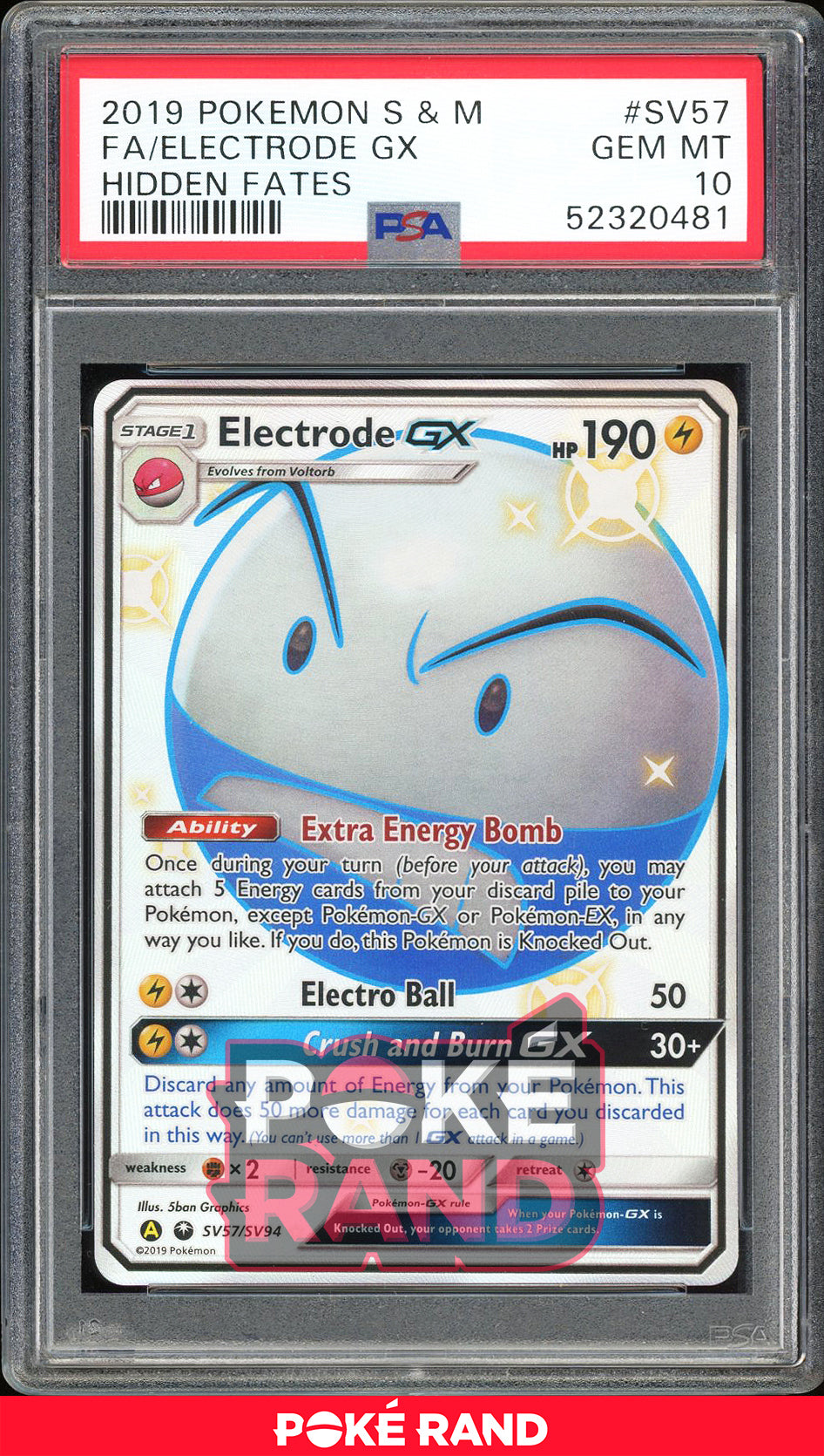 Electrode GX - Hidden Fates Shiny Vault (PSA 10) - SV57/SV94 - PokeRand