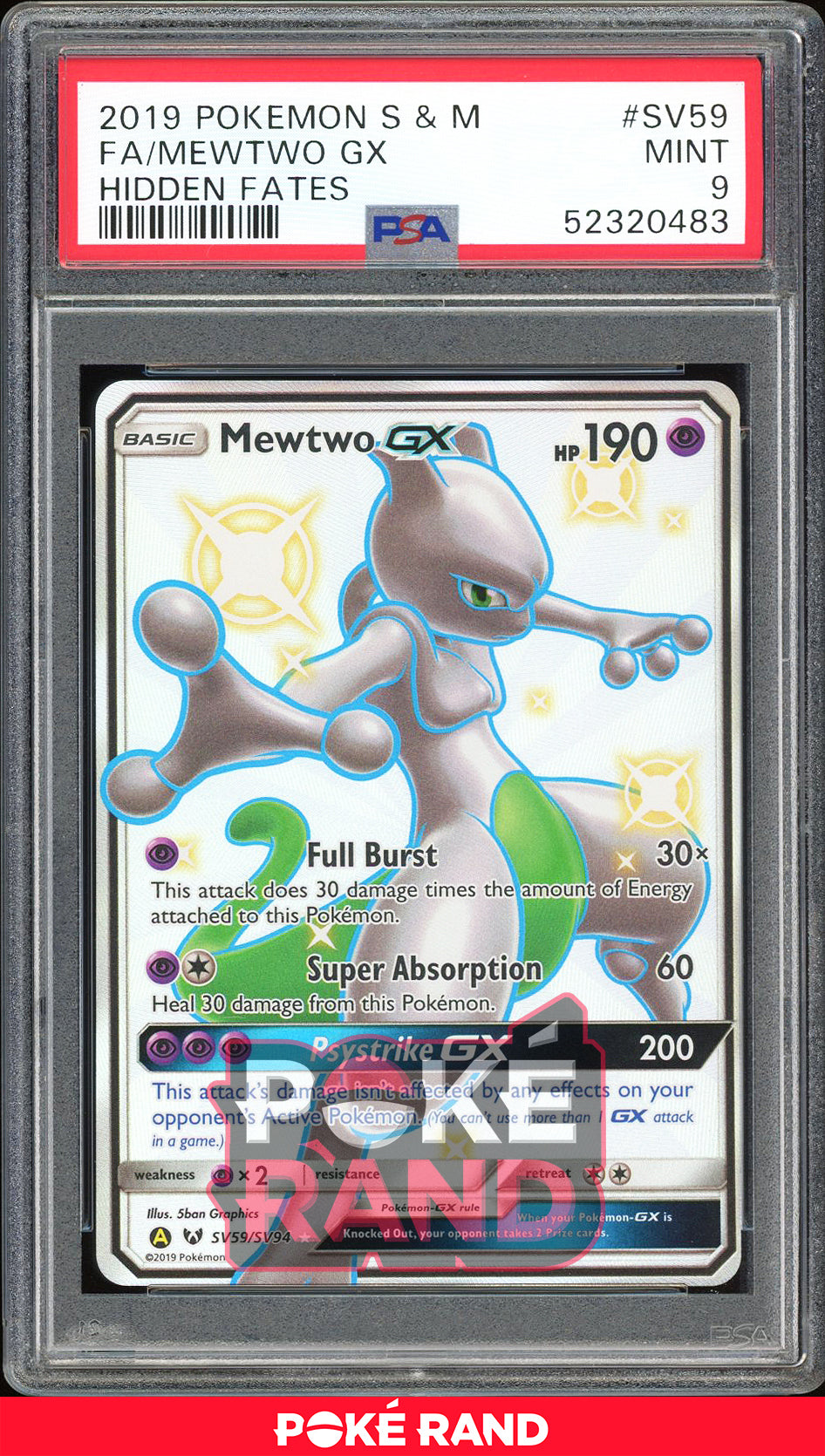 Mewtwo GX - Hidden Fates Shiny Vault (PSA 9) - SV59/SV94 - PokeRand