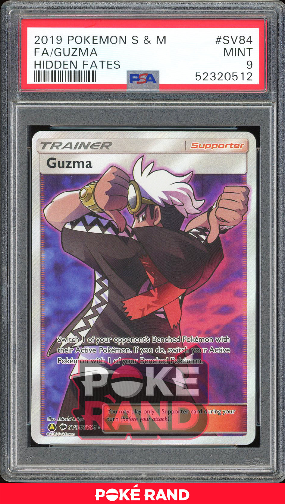 Guzma - Hidden Fates Shiny Vault (PSA 9) - SV84/SV94 - PokeRand