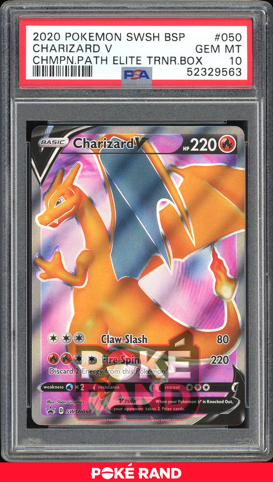 Charizard V - Champion's Path Elite Trainer Box (PSA 10) - SWSH050 - PokeRand