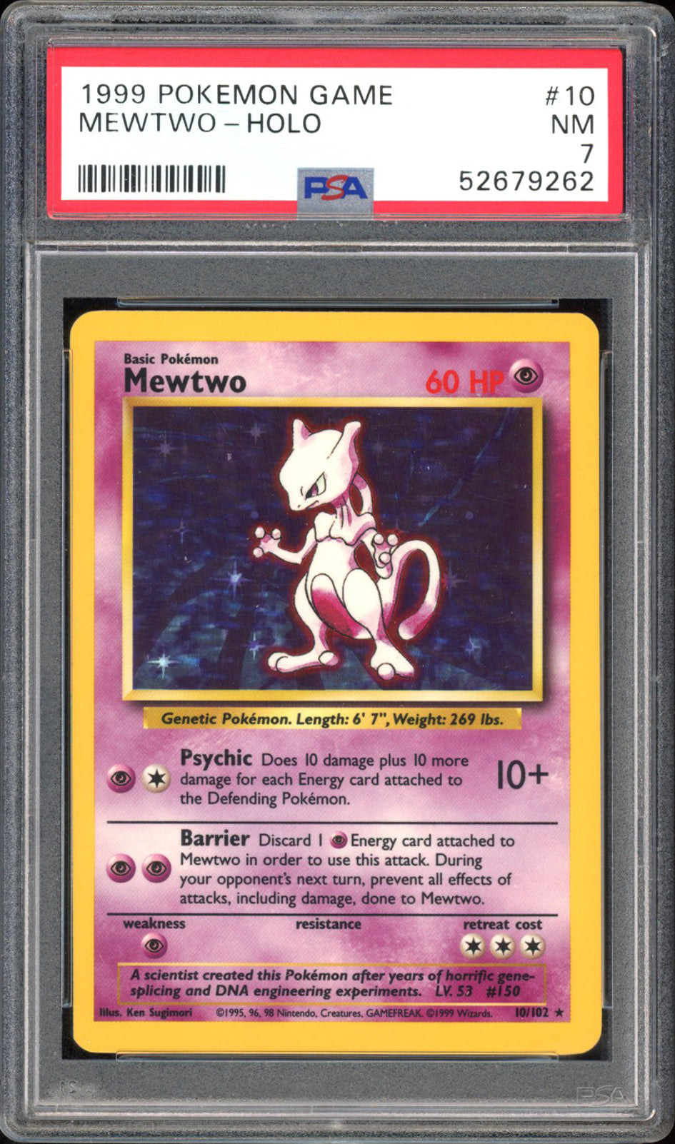 Mewtwo   - PSA 7 - Base - #10 - Holo