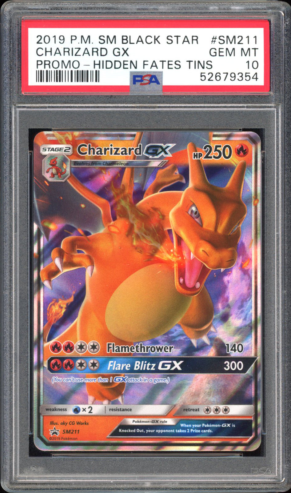 Charizard GX - PSA 10 - Black Star Promo - #SM211 - Holo