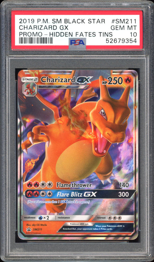 Charizard GX - PSA 10 - Black Star Promo - #SM211 - Holo