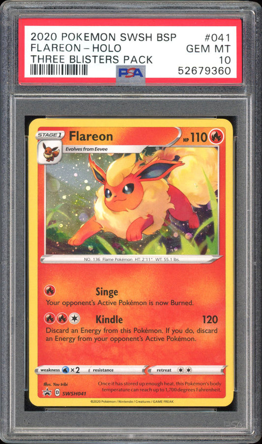 Flareon - PSA 10 - Black Star Promo - #SWSH041 - Holo