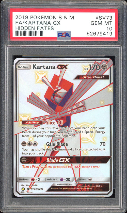 Kartana GX - PSA 10 - Hidden Fates - #SV73 - Full Art