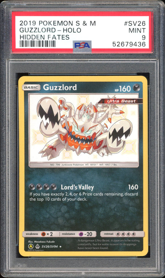 Guzzlord - PSA 9 - Hidden Fates - #SV26 - Holo