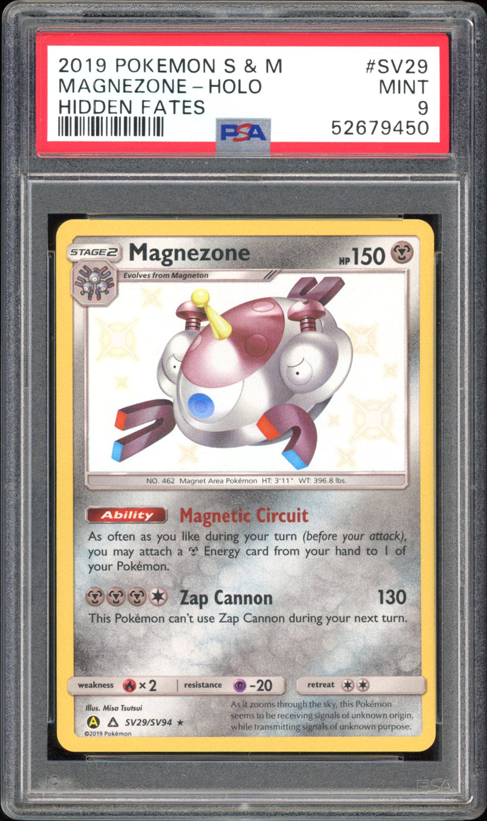 Magnezone - PSA 9 - Hidden Fates - #SV29 - Holo