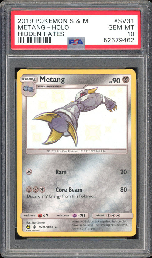 Metang - PSA 10 - Hidden Fates - #SV31 - Holo