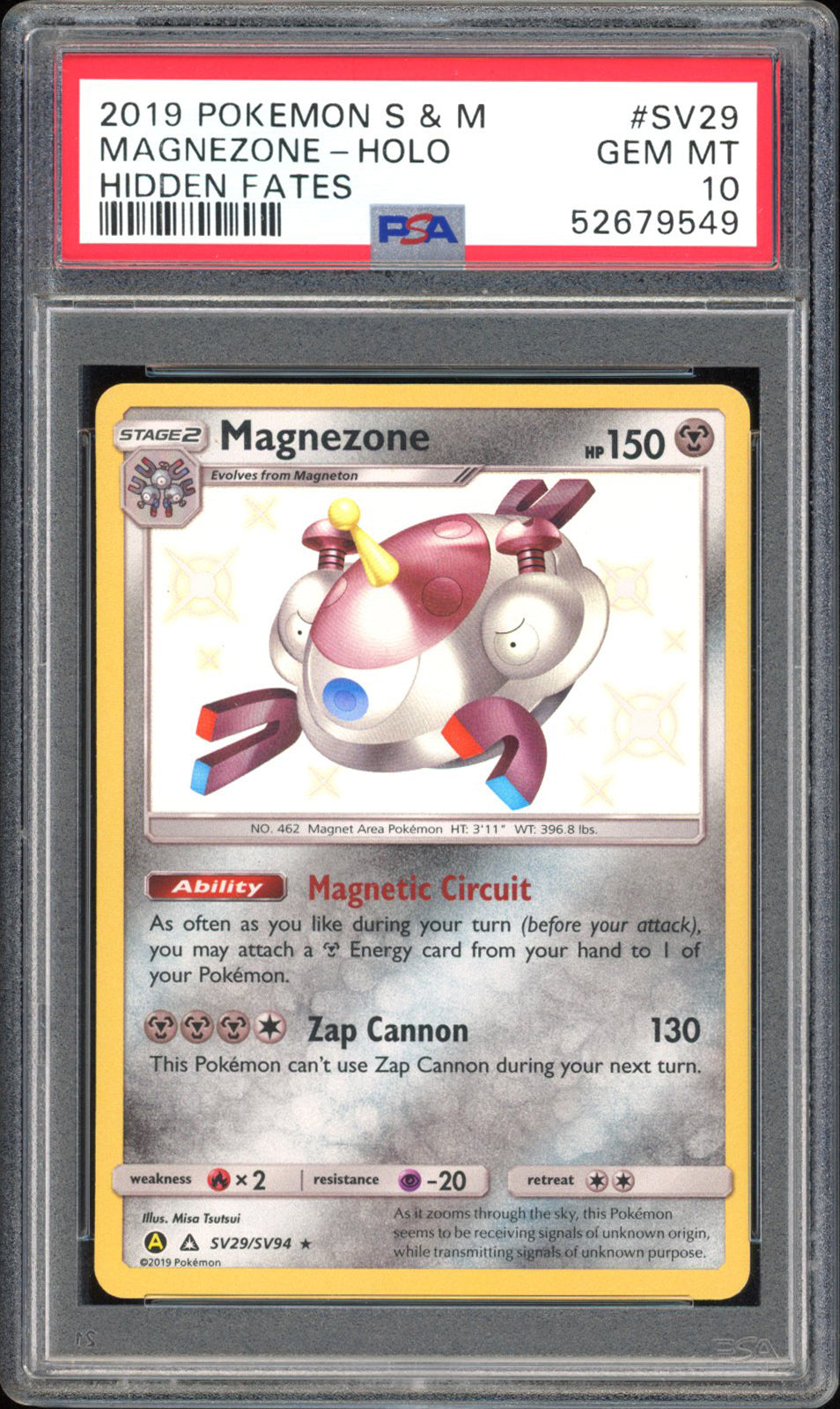 Magnezone - PSA 10 - Hidden Fates - #SV29 - Holo
