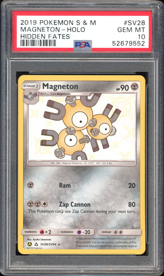 Magneton - PSA 10 - Hidden Fates - #SV28 - Holo