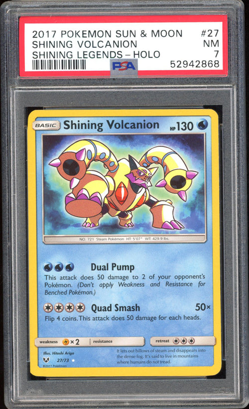 Shining Volcanion - PSA 7 - Shining Legends - #27 - Holo