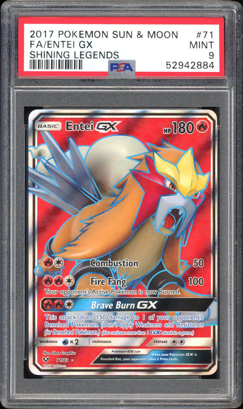 Entei GX - PSA 9 - Shining Legends - #71 - Full Art
