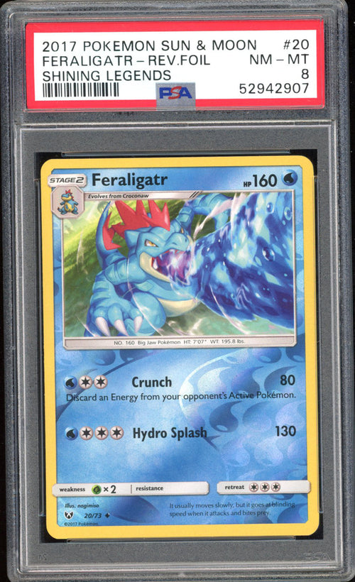Feraligatr - PSA 8 - Shining Legends - #20 - Rev. Foil
