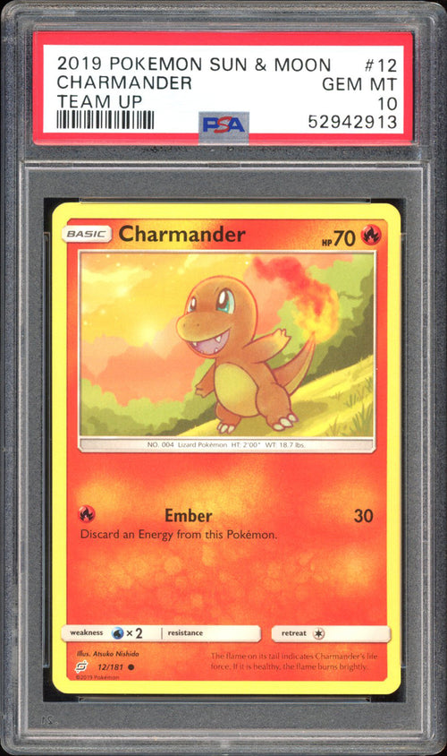 Charmander - PSA 10 - Team Up - #12 - Common