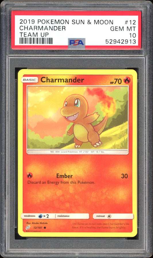 Charmander - PSA 10 - Team Up - #12 - Common