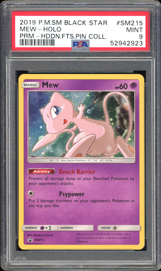 Mew - PSA 9 - Black Star Promo - #SM215 - Holo