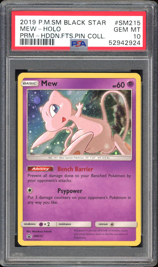 Mew - PSA 10 - Black Star Promo - #SM215 - Holo