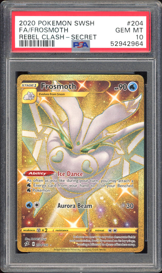 Frosmoth - PSA 10 - Rebel Clash - #204 - Secret Rare