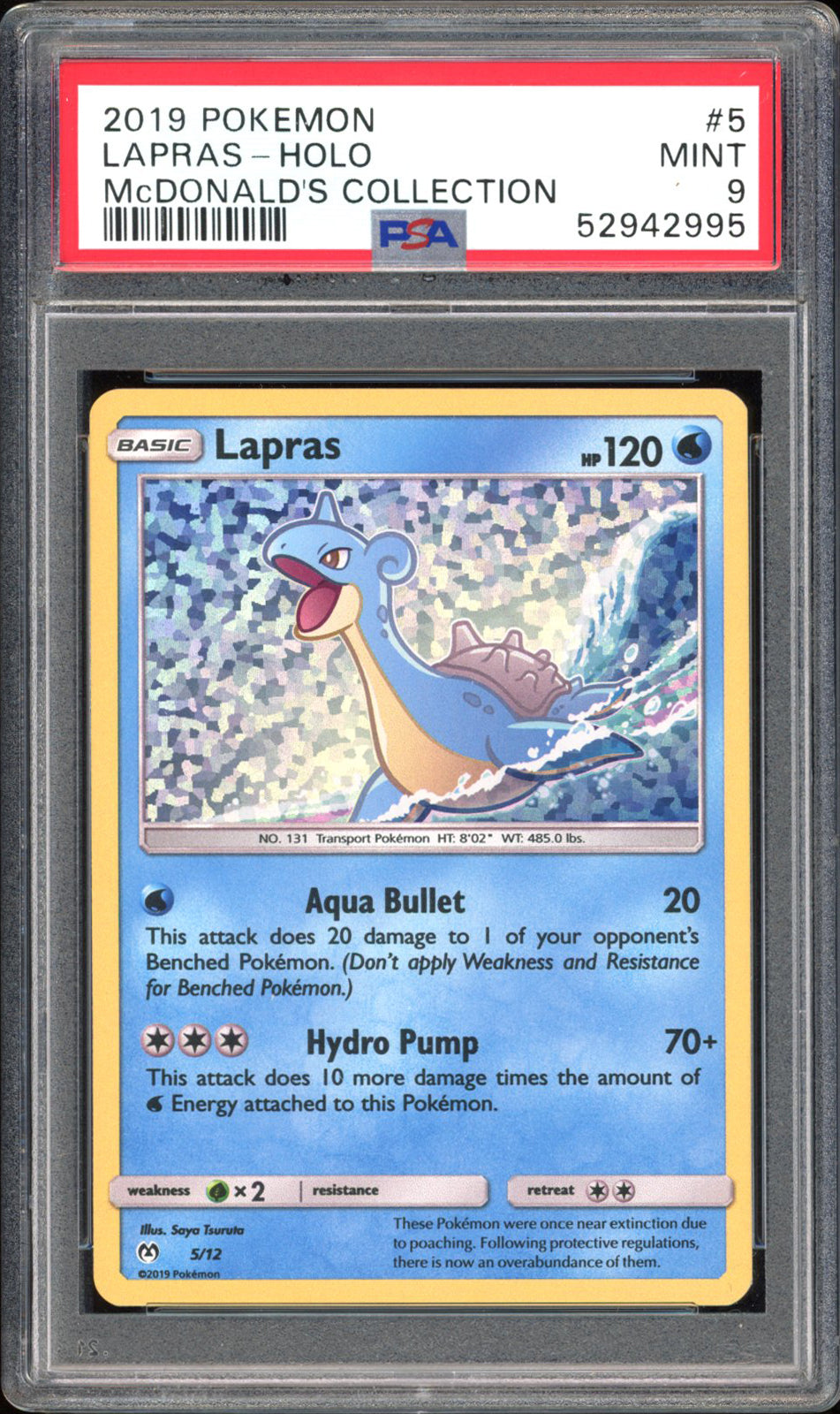 Lapras - PSA 9 - McDonalds Collection - #5 - Holo