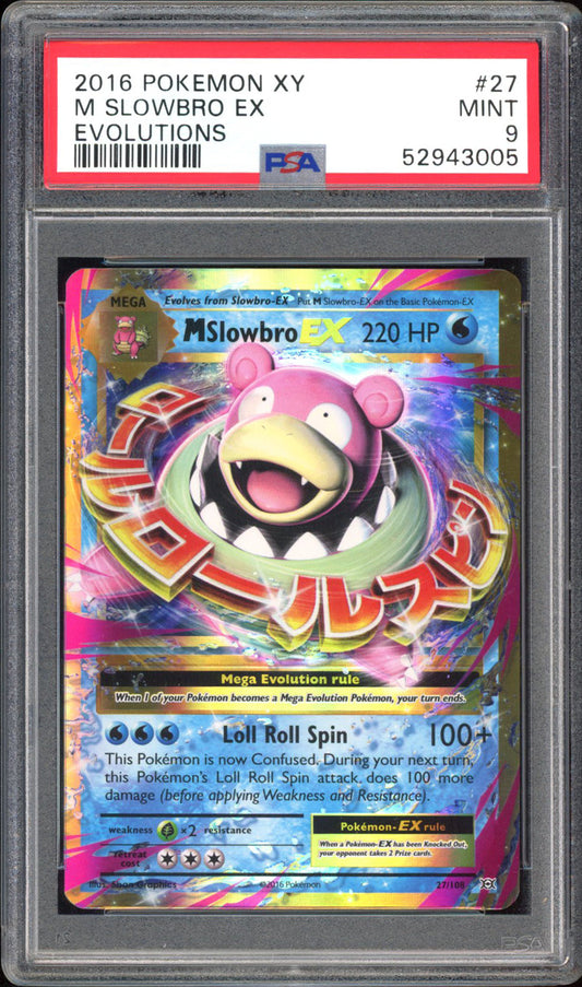 M Slowbro EX - PSA 9 - Evolutions - #27 - Holo