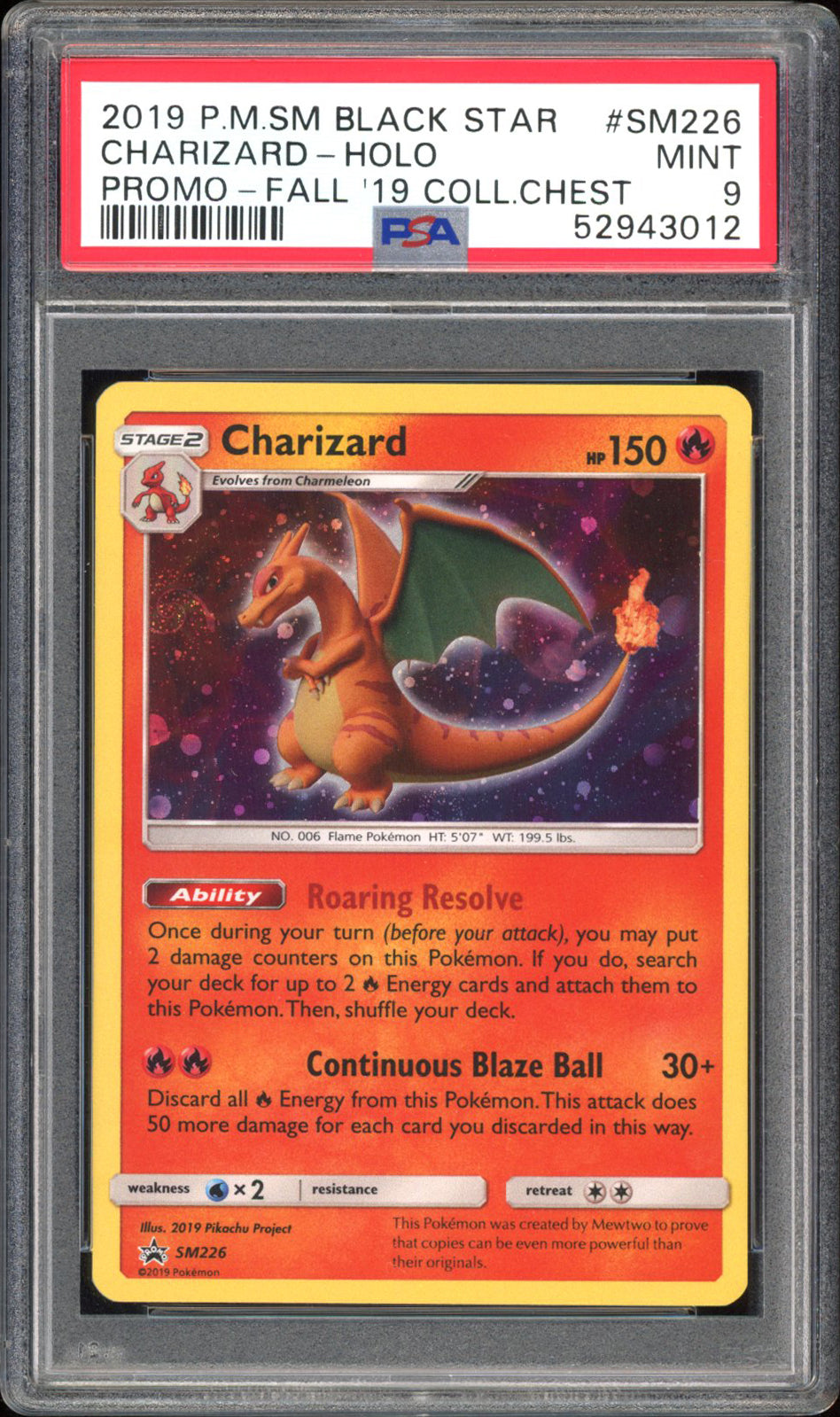 Charizard - PSA 9 - 2019 Collectors Chest - #SM226 - Holo