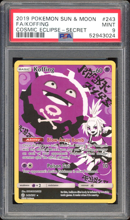 Koffing - PSA 9 - Cosmic Eclipse - #243 - Full Art