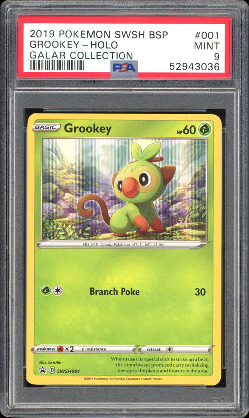Grookey - PSA 9 - Galar Collection - #1 - Holo
