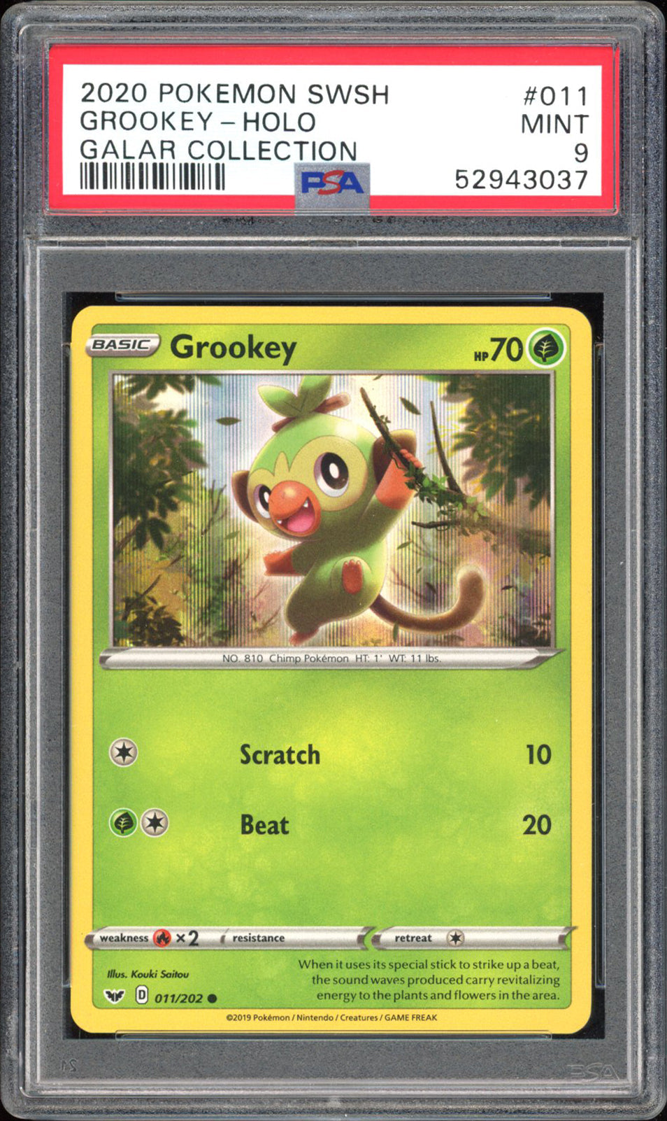 Grookey - PSA 9 - Galar Collection - #11 - Holo