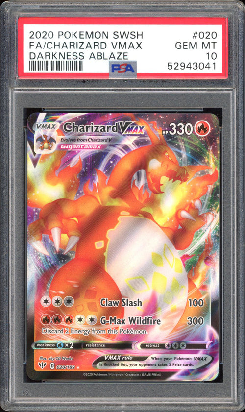 Charizard VMAX - PSA 10 - Darkness Ablaze - #20 - Full Art