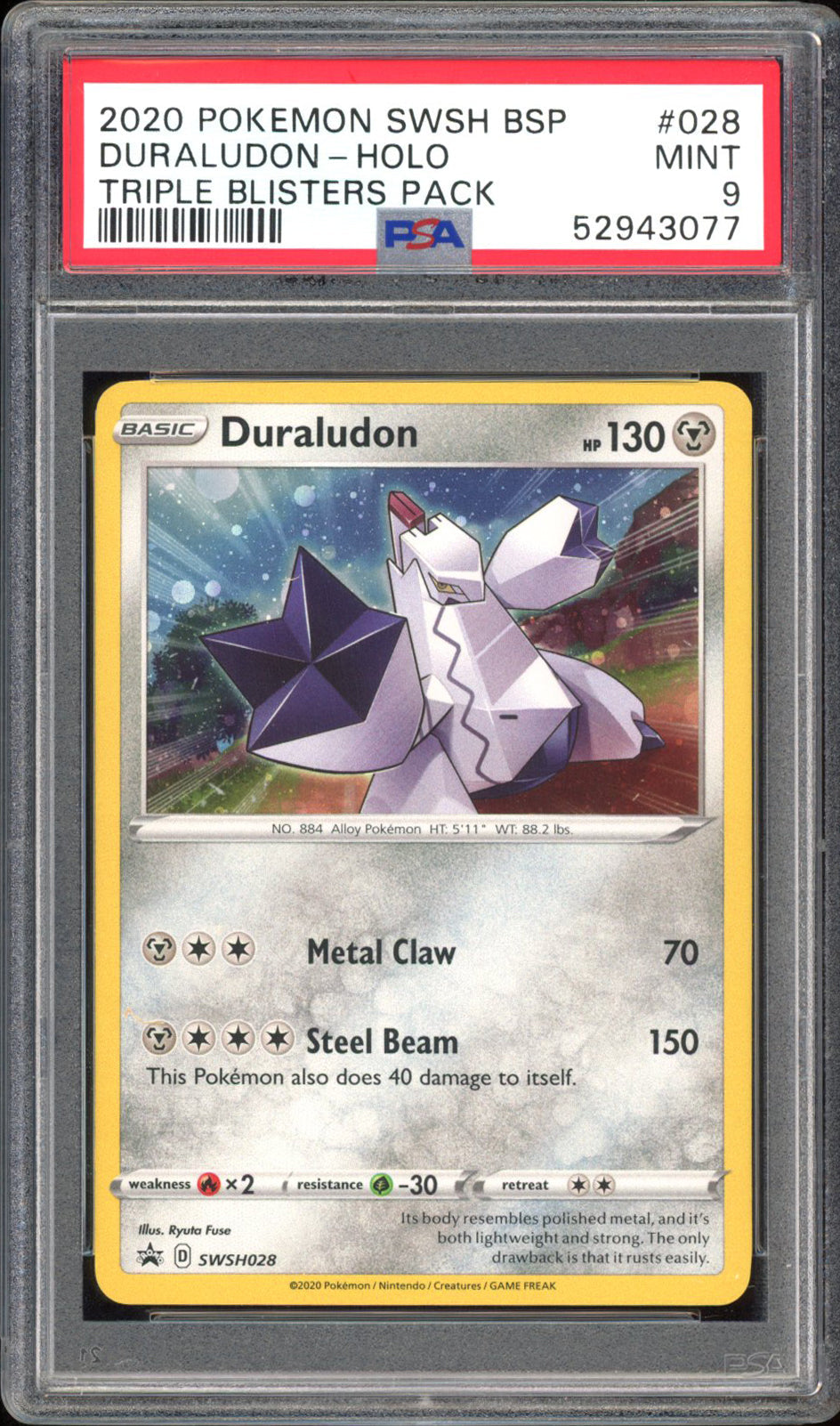 Duraludon - PSA 9 - Black Star Promo - #SWSH028 - Holo