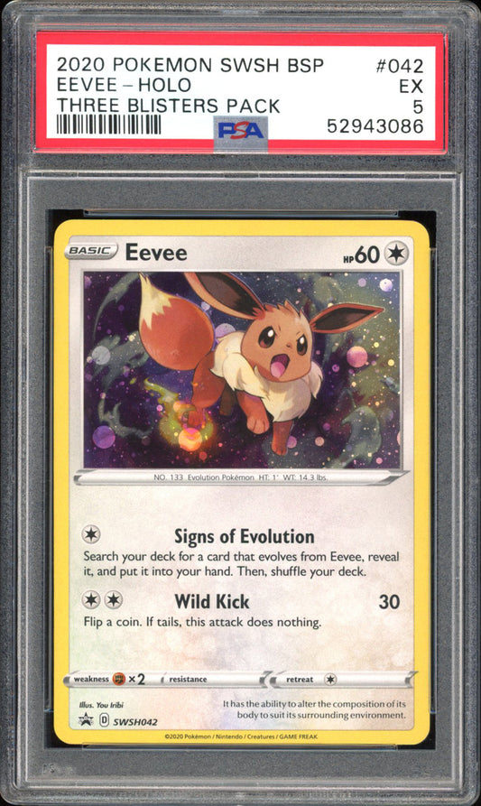 Eevee - PSA 5 - Black Star Promo - #SWSH042 - Holo