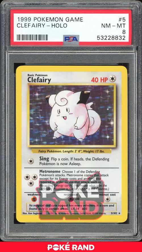 Clefairy  - PSA 8 - Base - #5 - Holo