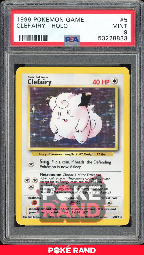 Clefairy  - PSA 9 - Base - #5 - Holo