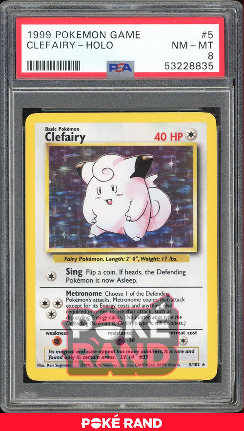 Clefairy  - PSA 8 - Base - #5 - Holo