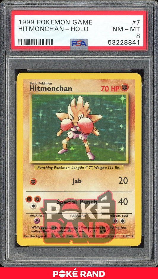 Hitmonchan  - PSA 8 - Base - #7 - Holo