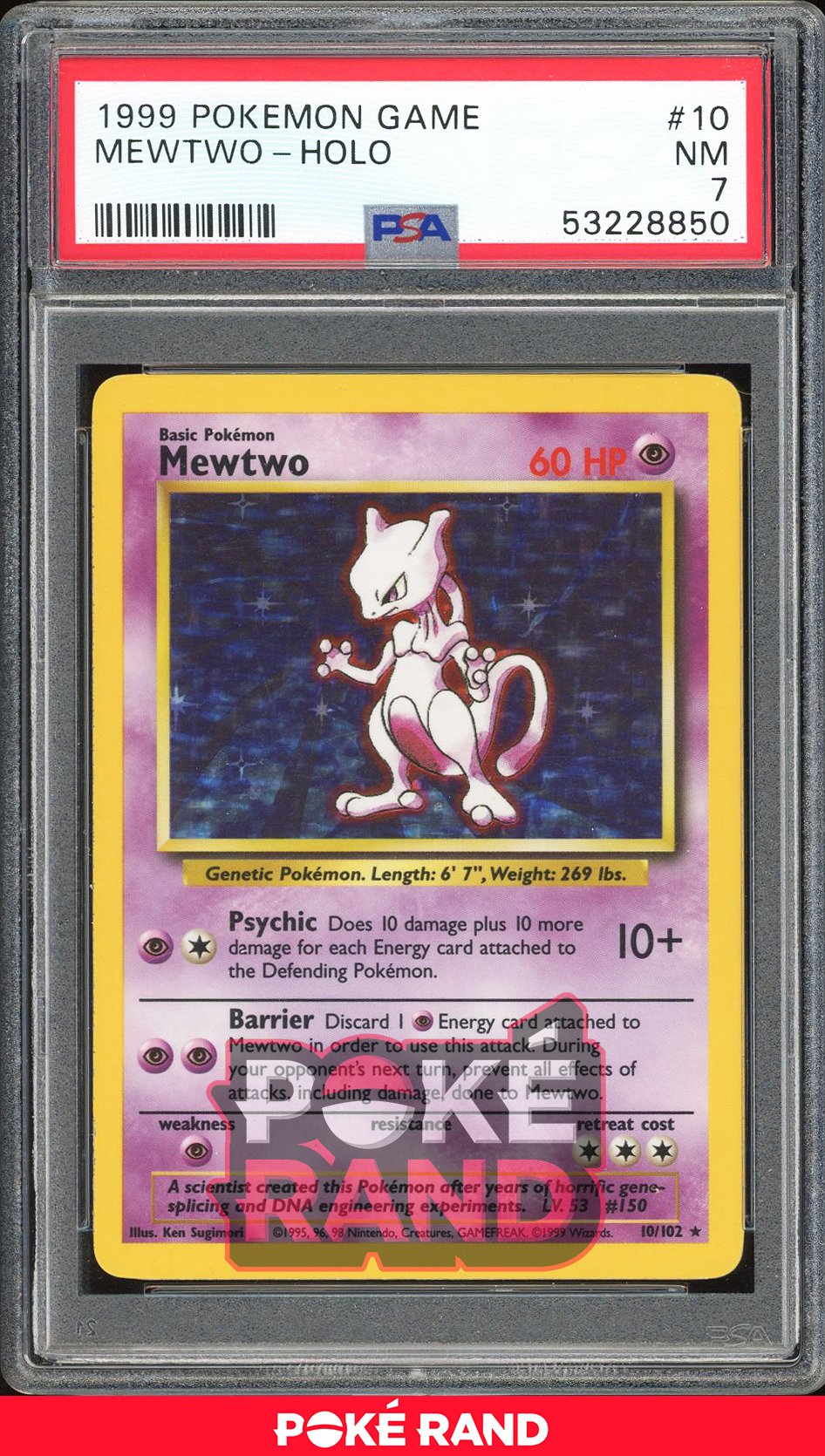 Mewtwo  - PSA 7 - Base - #10 - Holo