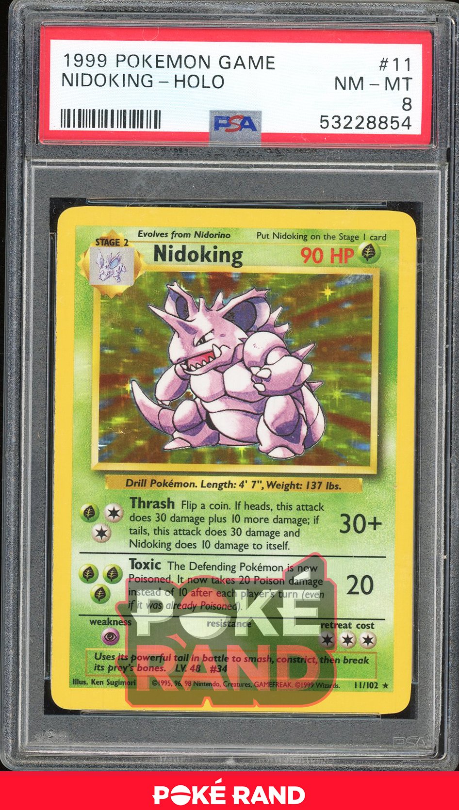 Nidoking  - PSA 8 - Base - #11 - Holo