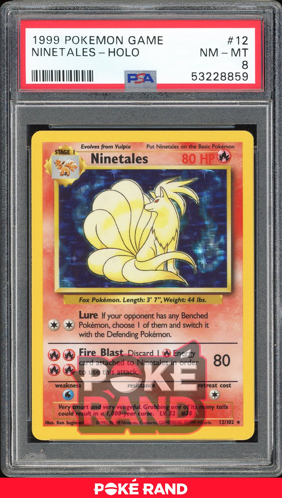 Ninetales  - PSA 8 - Base - #12 - Holo