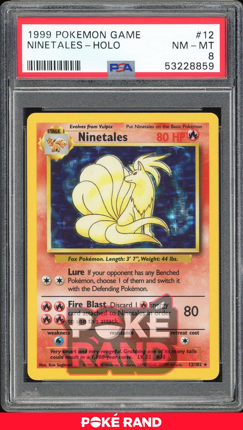 Ninetales  - PSA 8 - Base - #12 - Holo