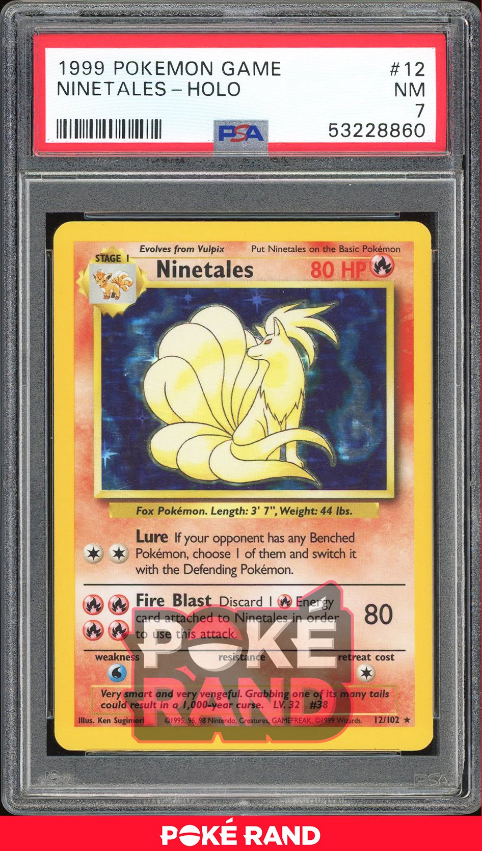 Ninetales  - PSA 7 - Base - #12 - Holo