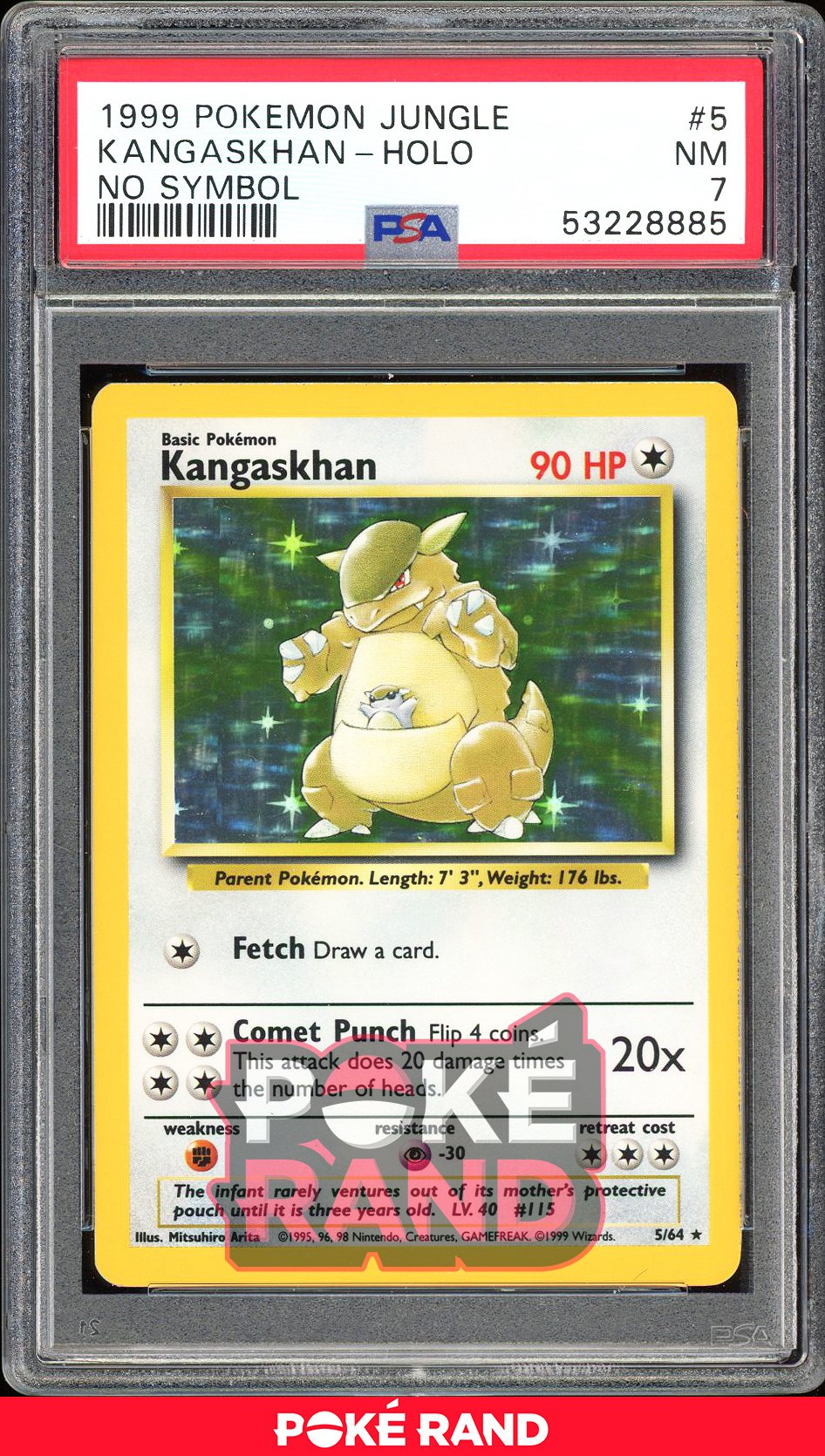 Kangaskhan No Symbol - PSA 7 - Jungle - #5 - Holo